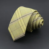 ZONFAZ Mens Classic Jacquard Striped Plaid Necktie Skinny Silk Ties 6cm Wdith