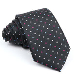 ZONFAZ Men's Classic Solid Color Polka Dot Ties Fashion Skinny Silk Neckties