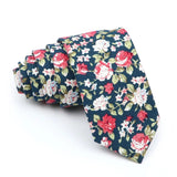 ZONFAZ Men's Cotton Floral Necktie Skinny Flower Ties