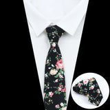 ZONFAZ Men's Cotton Floral Necktie Skinny Flower Ties