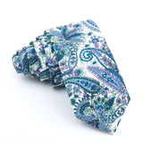 ZONFAZ Men's Cotton Floral Necktie Skinny Flower Ties