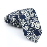 ZONFAZ Men's Cotton Floral Necktie Skinny Flower Ties