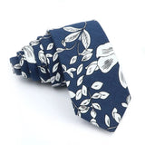 ZONFAZ Men's Cotton Floral Necktie Skinny Flower Ties