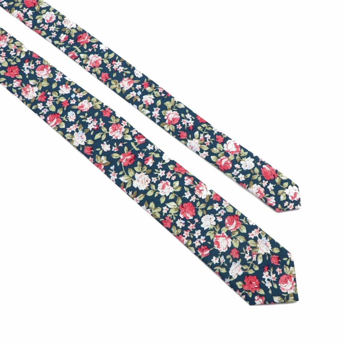 ZONFAZ Men's Cotton Floral Necktie Skinny Flower Ties