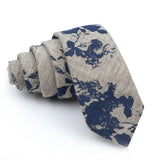 ZONFAZ Men's Cotton Floral Necktie Skinny Flower Ties