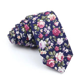 ZONFAZ Men's Cotton Floral Necktie Skinny Flower Ties