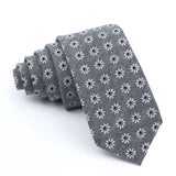 ZONFAZ Men's Cotton Floral Necktie Skinny Flower Ties