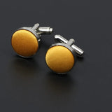 ZONFAZ Men's Fashion Solid Color Round Cufflinks Cuff Button