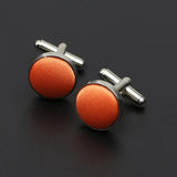 ZONFAZ Men's Fashion Solid Color Round Cufflinks Cuff Button