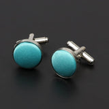 ZONFAZ Men's Fashion Solid Color Round Cufflinks Cuff Button