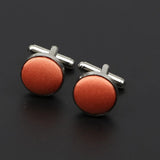 ZONFAZ Men's Fashion Solid Color Round Cufflinks Cuff Button