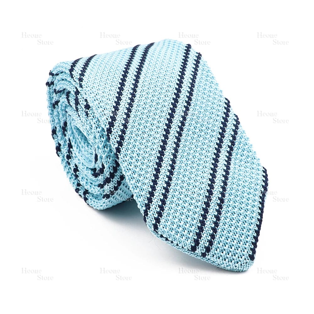 ZONFAZ Mens Knitted Skinny Classic Striped Ties