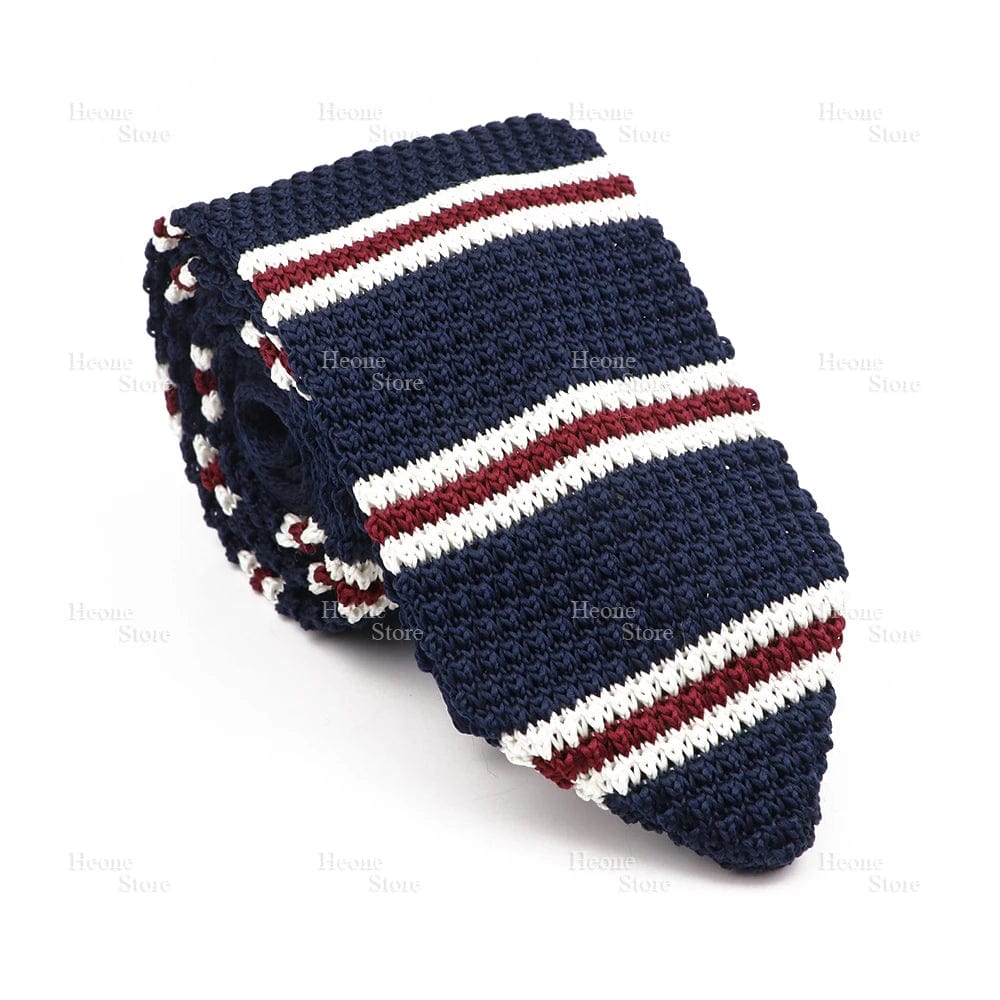 ZONFAZ Mens Knitted Skinny Classic Striped Ties