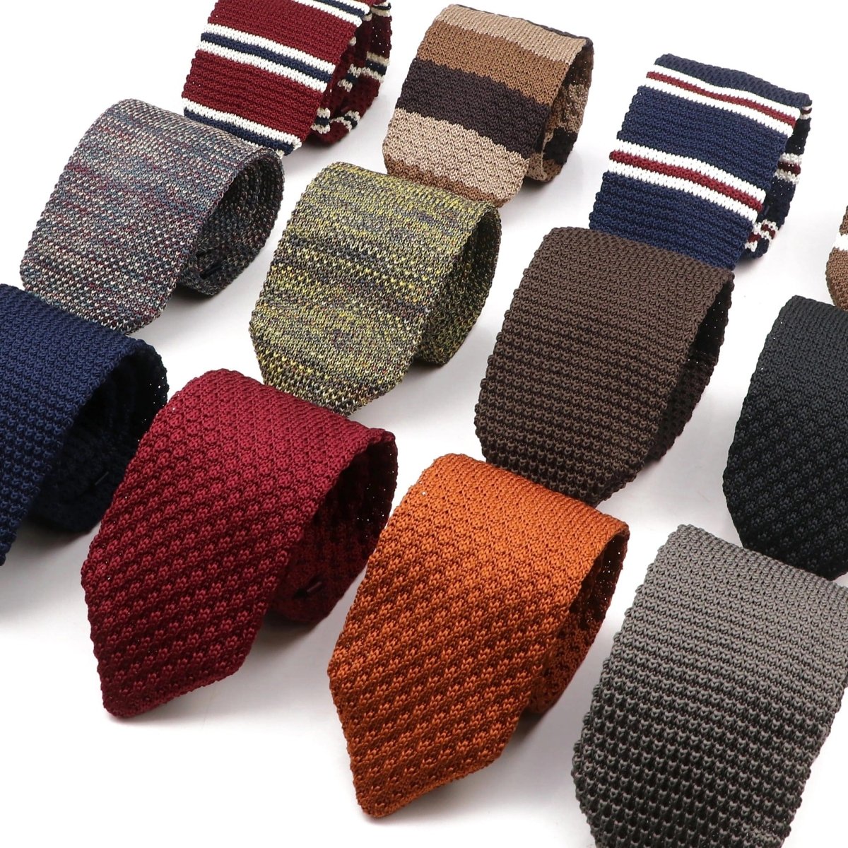 ZONFAZ Mens Knitted Skinny Classic Striped Ties