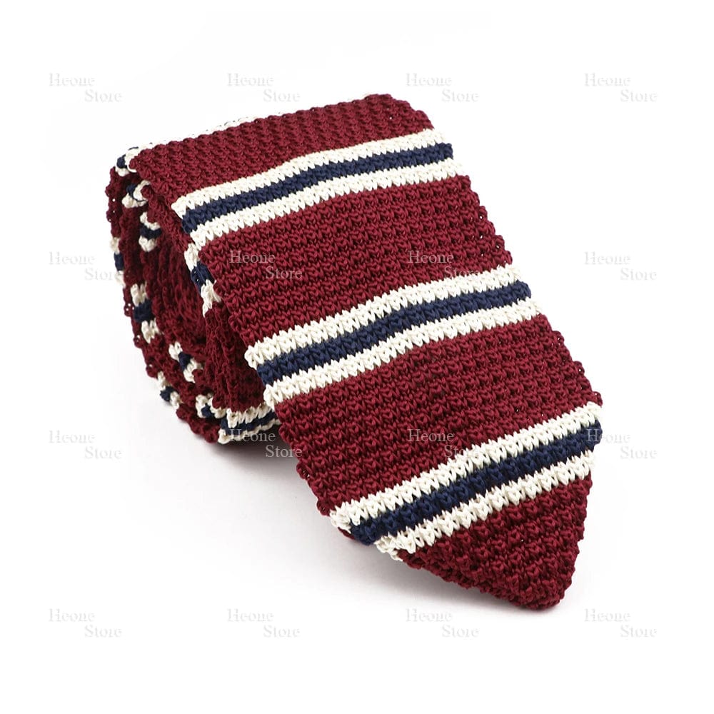 ZONFAZ Mens Knitted Skinny Classic Striped Ties