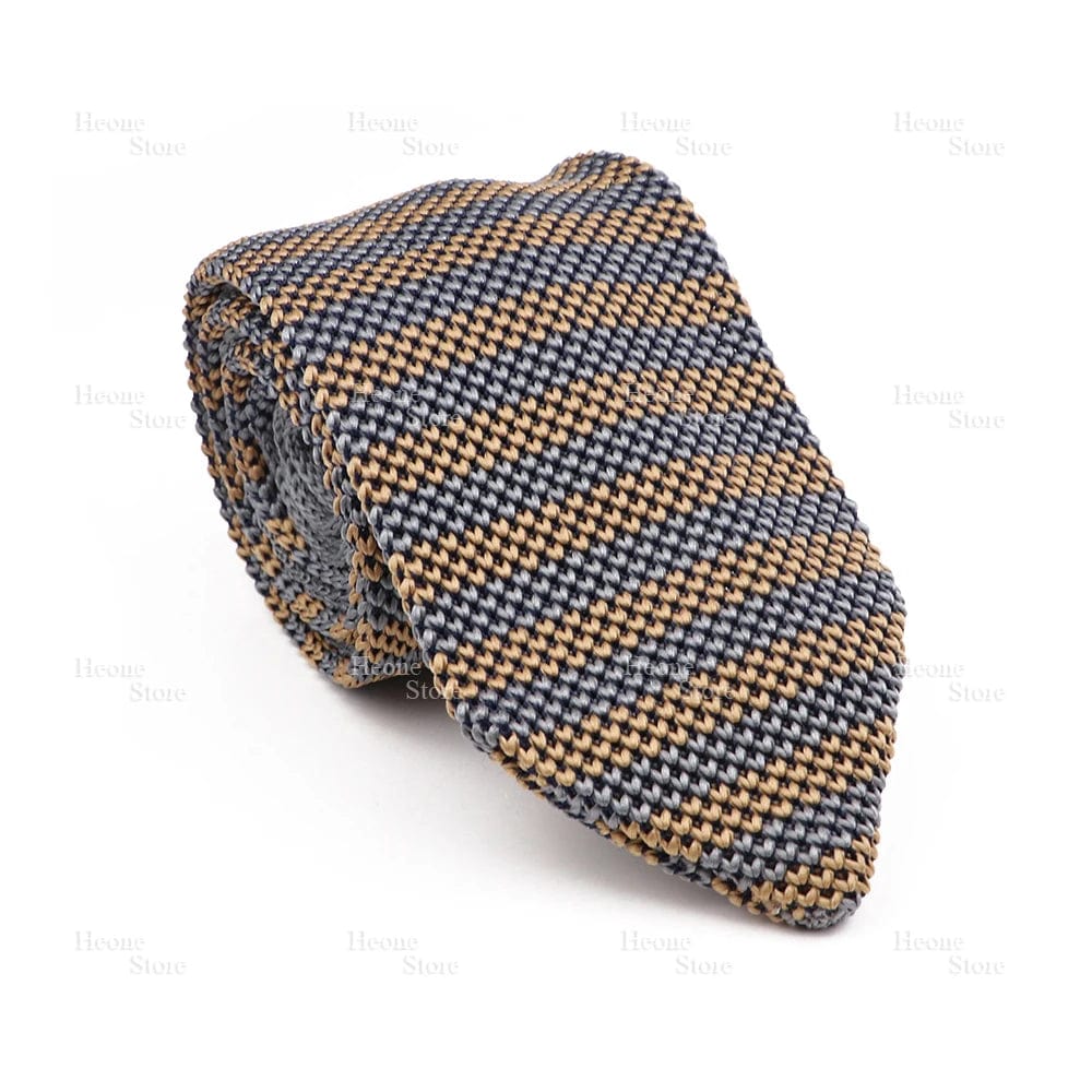 ZONFAZ Mens Knitted Skinny Classic Striped Ties