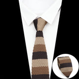 ZONFAZ Men's Knitted Solid Color Striped Ties