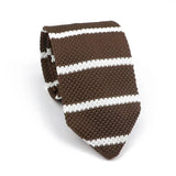 ZONFAZ Men's Knitted Solid Color Striped Ties