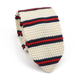 ZONFAZ Men's Knitted Solid Color Striped Ties