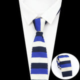 ZONFAZ Men's Knitted Striped Neckties Casual Skinny Knit Ties