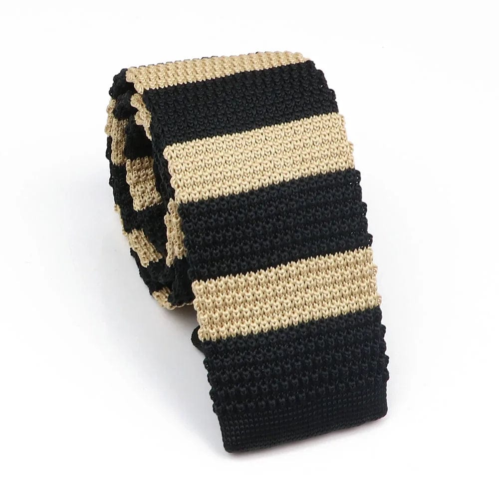 ZONFAZ Men's Knitted Striped Neckties Casual Skinny Knit Ties