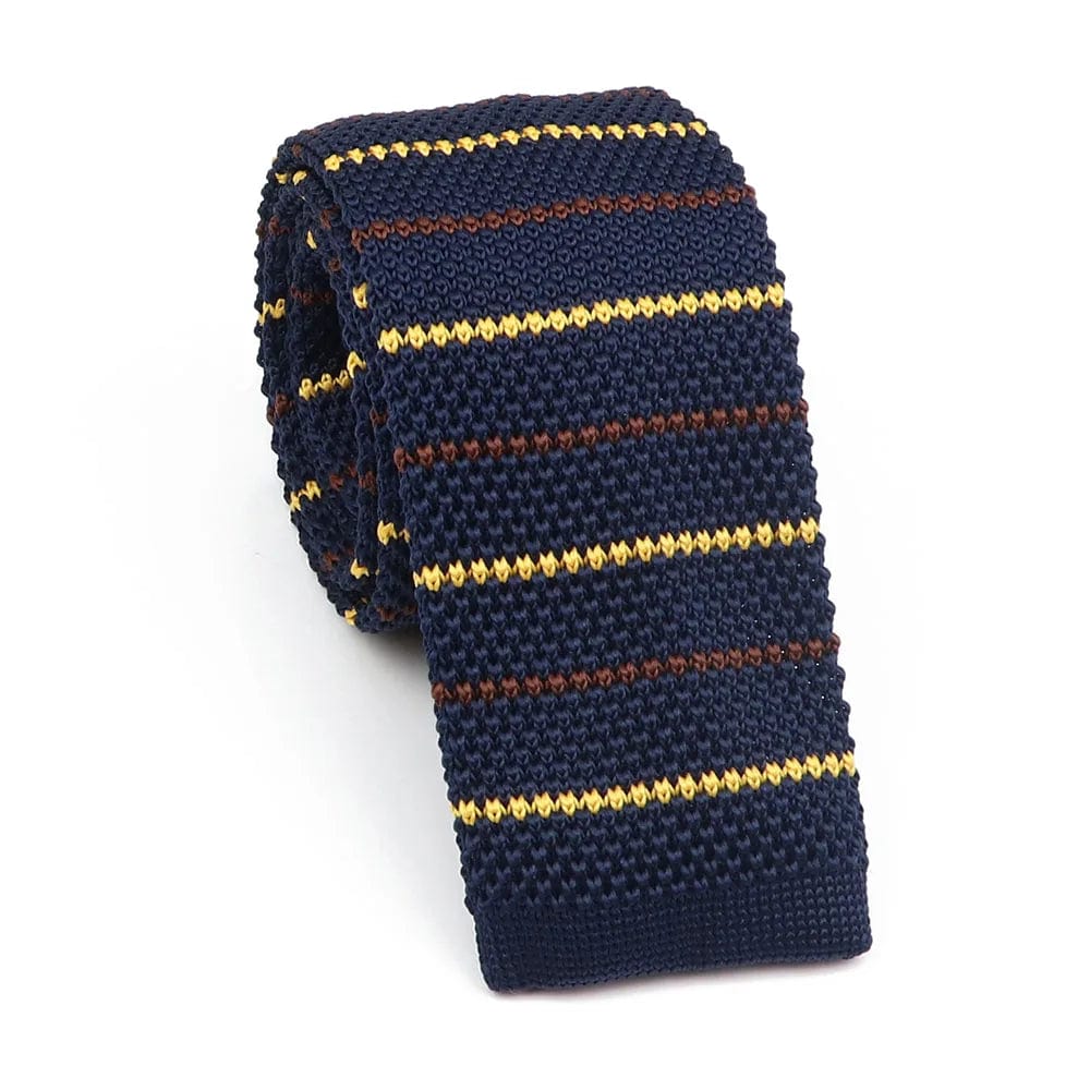 ZONFAZ Men's Knitted Striped Neckties Casual Skinny Knit Ties