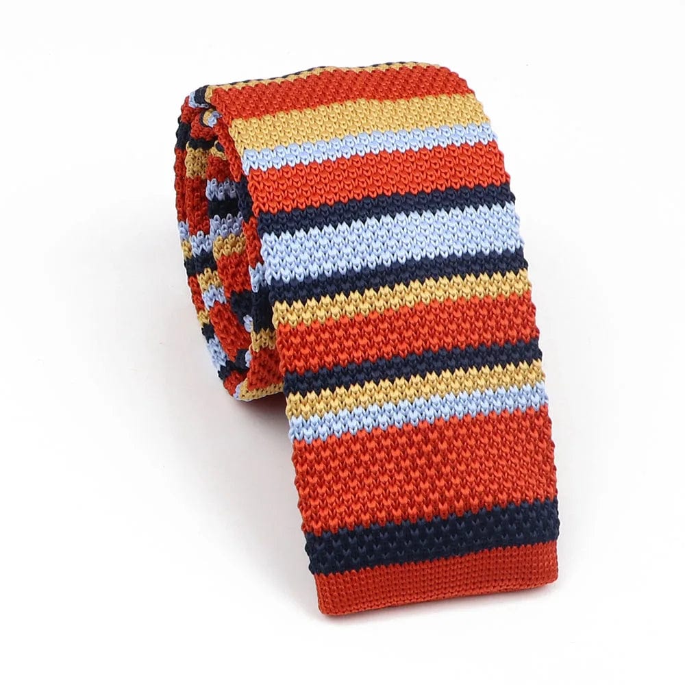 ZONFAZ Men's Knitted Striped Neckties Casual Skinny Knit Ties