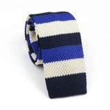 ZONFAZ Men's Knitted Striped Neckties Casual Skinny Knit Ties