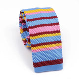 ZONFAZ Men's Knitted Striped Neckties Casual Skinny Knit Ties