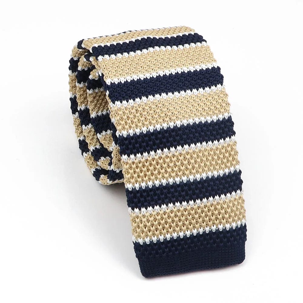 ZONFAZ Men's Knitted Striped Neckties Casual Skinny Knit Ties