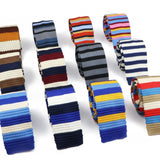 ZONFAZ Men's Knitted Striped Neckties Casual Skinny Knit Ties