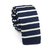 ZONFAZ Men's Knitted Striped Neckties Casual Skinny Knit Ties