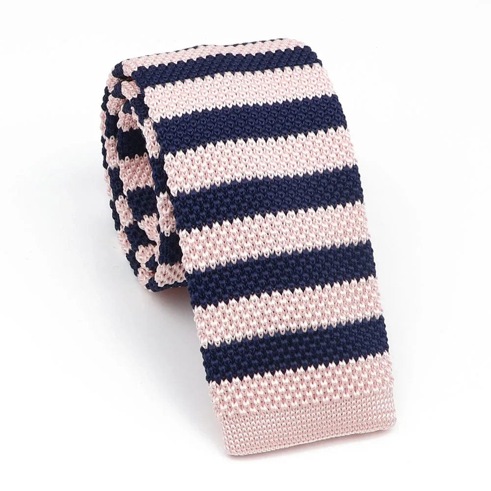 ZONFAZ Men's Knitted Striped Neckties Casual Skinny Knit Ties