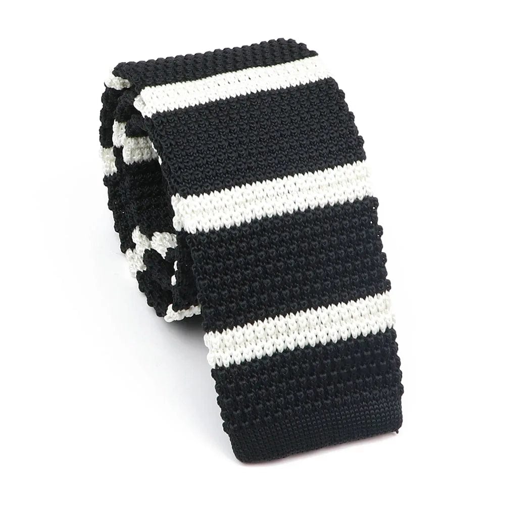 ZONFAZ Men's Knitted Striped Neckties Casual Skinny Knit Ties