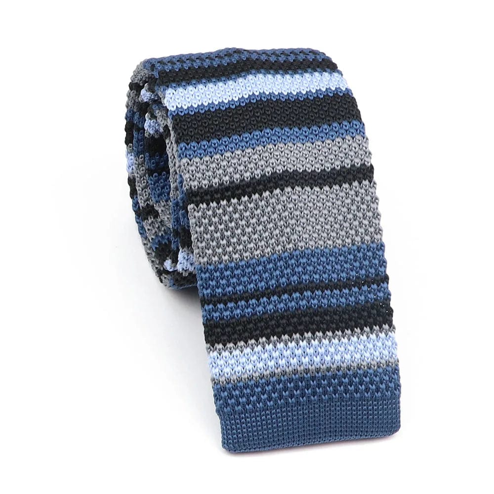 ZONFAZ Men's Knitted Striped Neckties Casual Skinny Knit Ties