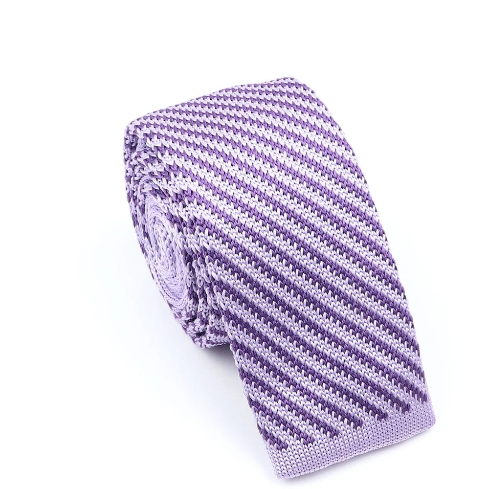 ZONFAZ Men's Knitted Ties Striped Slim Knit Necktie