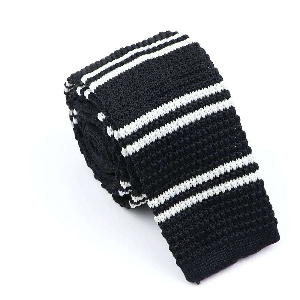 ZONFAZ Men's Knitted Ties Striped Slim Knit Necktie