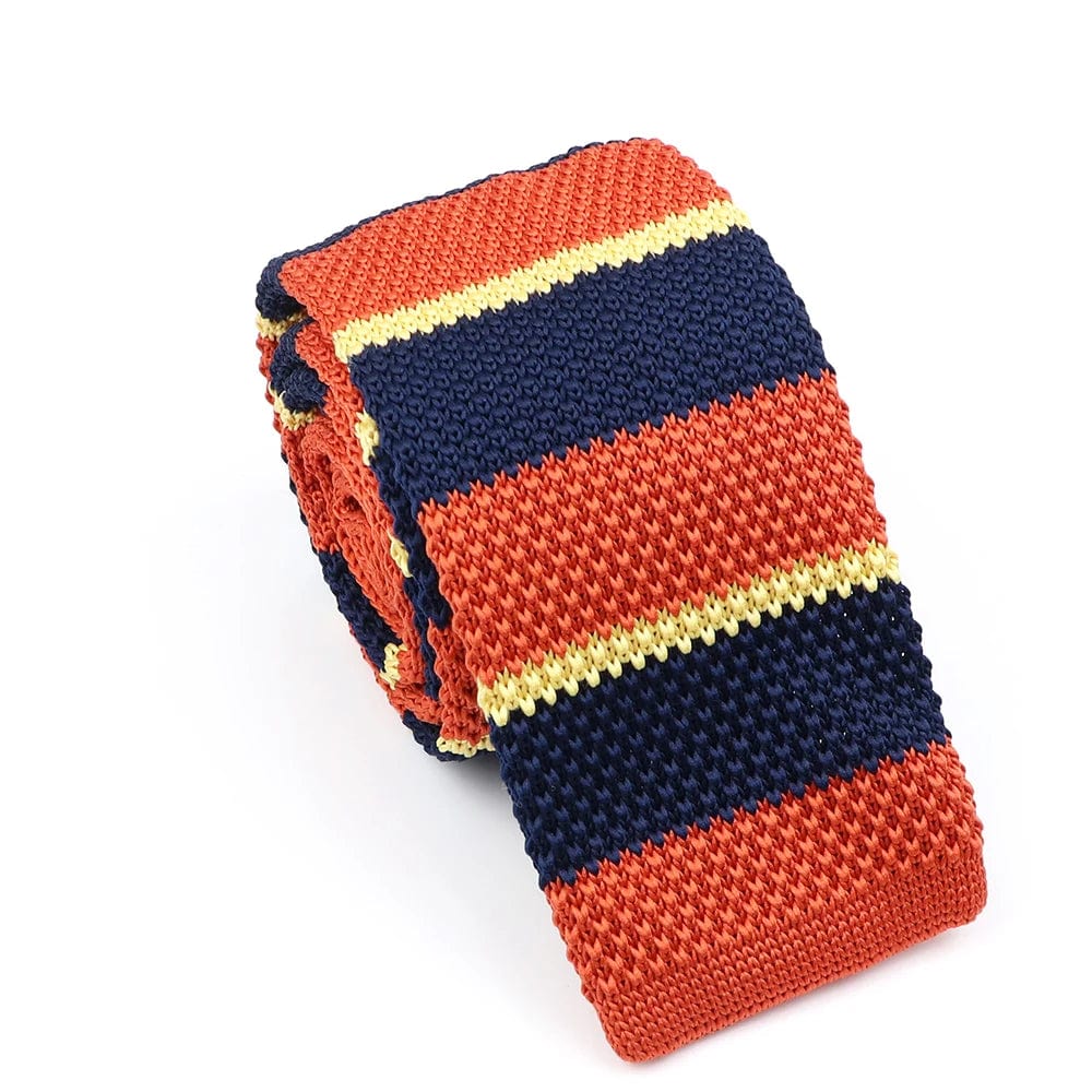 ZONFAZ Men's Knitted Ties Striped Slim Knit Necktie