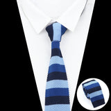 ZONFAZ Men's Knitted Ties Striped Slim Knit Necktie