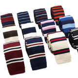 ZONFAZ Men's Knitted Ties Striped Slim Knit Necktie