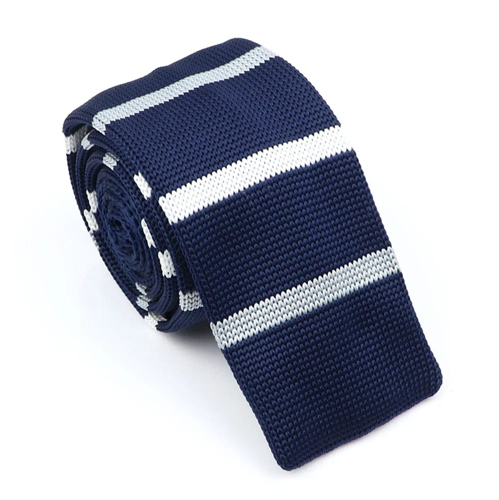 ZONFAZ Men's Knitted Ties Striped Slim Knit Necktie