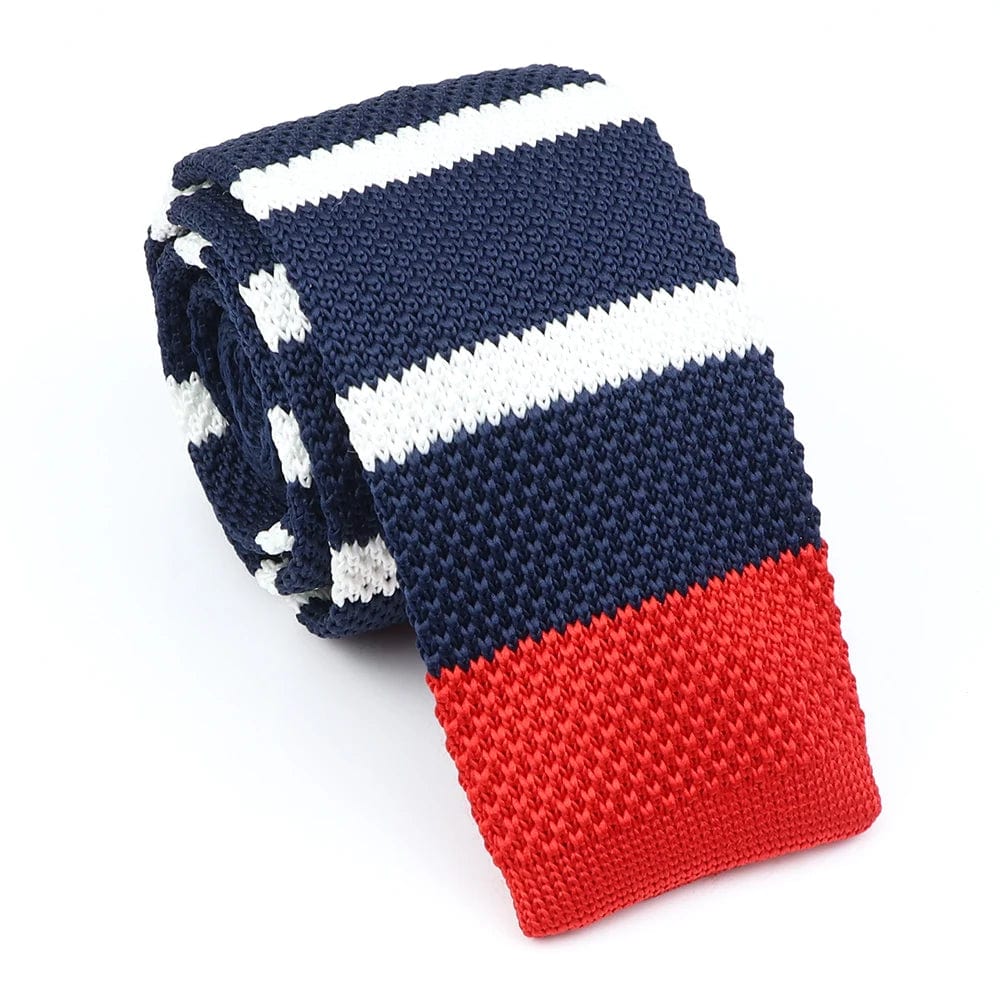 ZONFAZ Men's Knitted Ties Striped Slim Knit Necktie