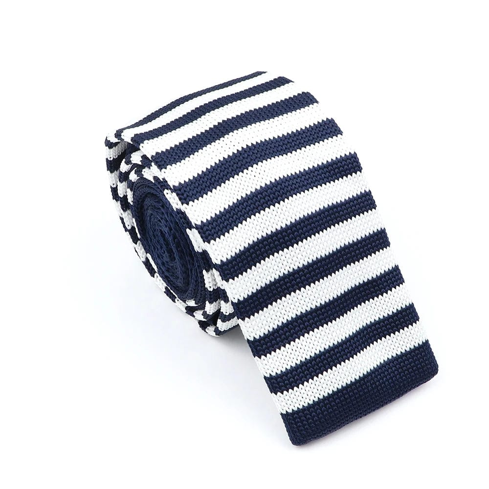 ZONFAZ Men's Knitted Ties Striped Slim Knit Necktie