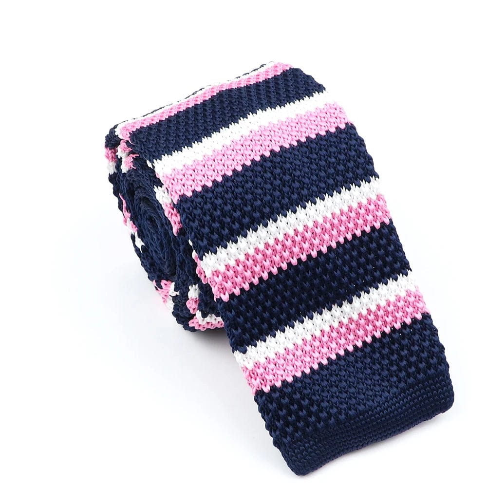 ZONFAZ Men's Knitted Ties Striped Slim Knit Necktie