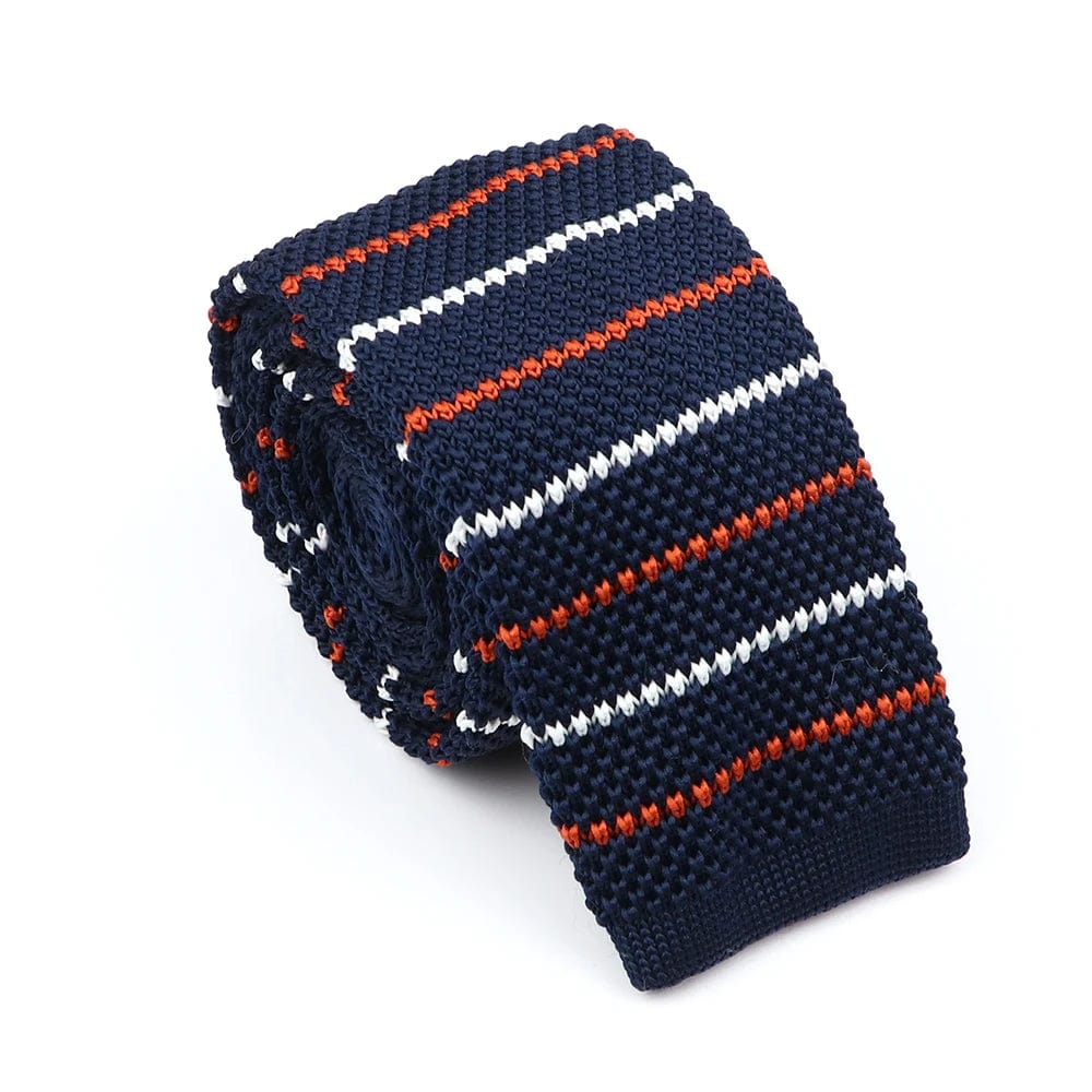 ZONFAZ Men's Knitted Ties Striped Slim Knit Necktie