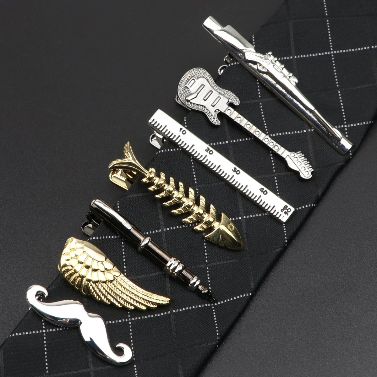 ZONFAZ Men's Metal Tie Clip Fashion Design Tie Accessories