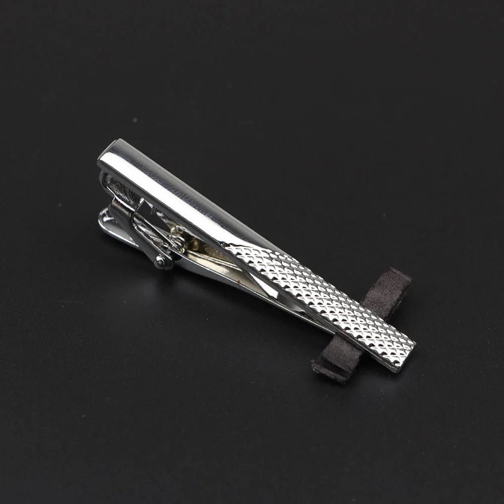 ZONFAZ Men's Metal Tie Clip Silver Chrome Stainless Steel Necktie Clips