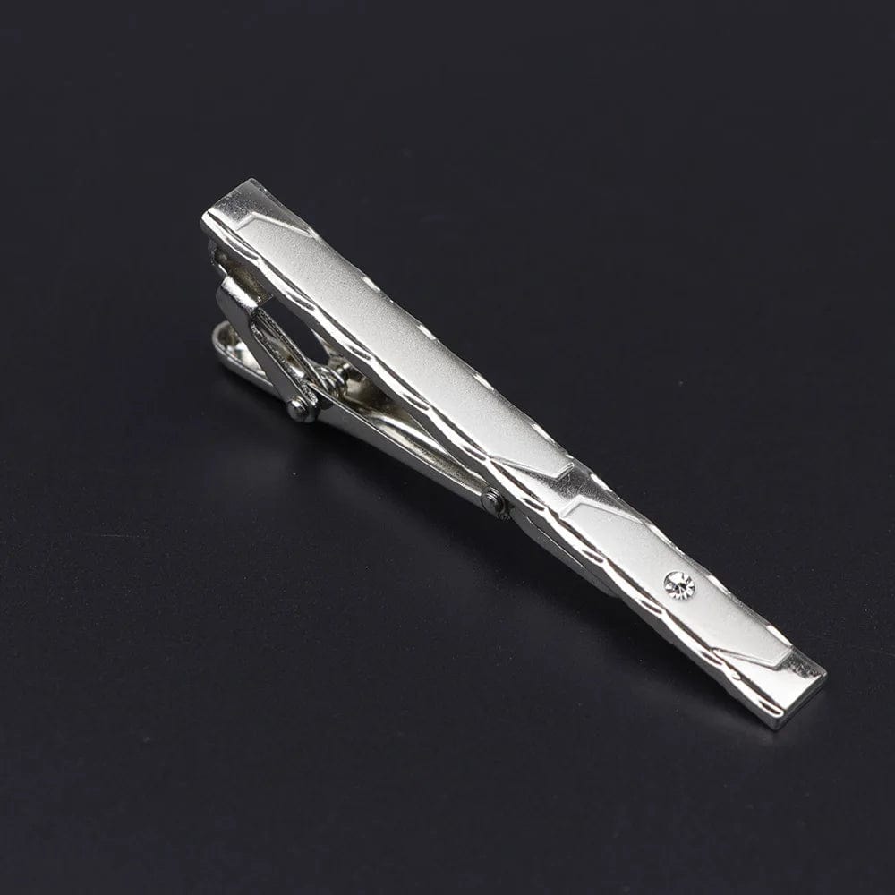 ZONFAZ Men's Metal Tie Clip Silver Chrome Stainless Steel Necktie Clips