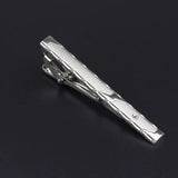 ZONFAZ Men's Metal Tie Clip Silver Chrome Stainless Steel Necktie Clips