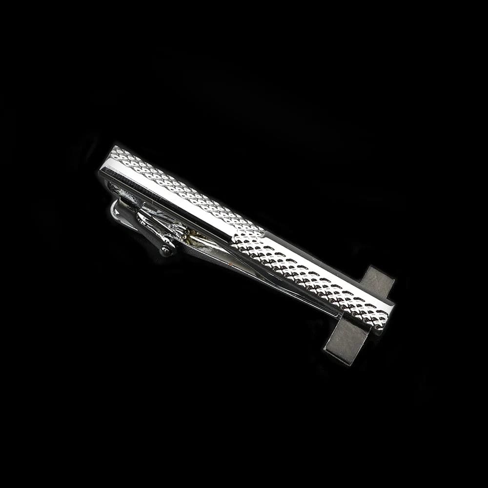 ZONFAZ Men's Metal Tie Clip Silver Chrome Stainless Steel Necktie Clips